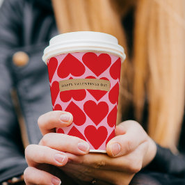 Finare Romantic Red & Rosa Hearts Mönster med Namn