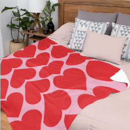 Finare Romantic Red & Rosa Hearts Mönster med Namn