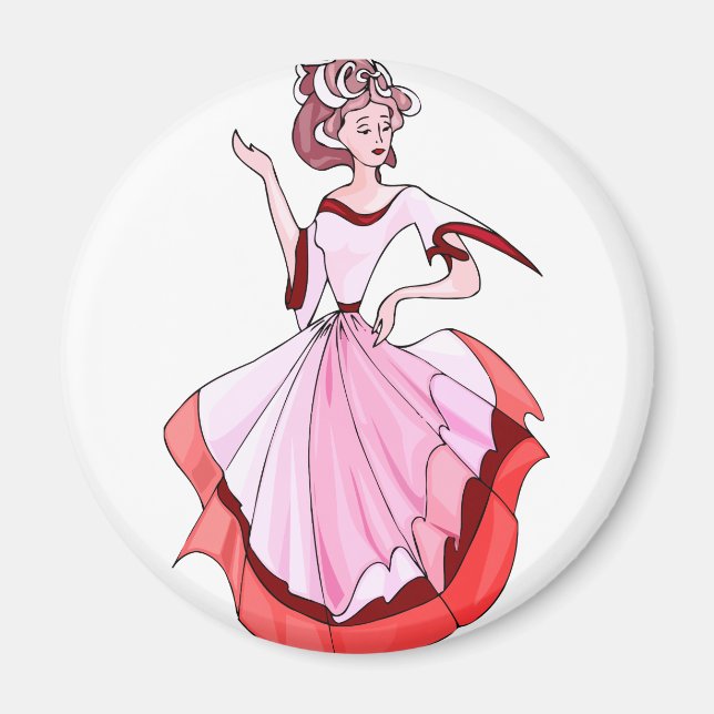 Finare Rosa Dancer Magnet (Framsidan)