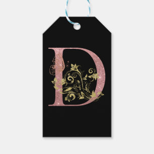 FINARE ROSA GLITTER BREV D PRESENTETIKETT