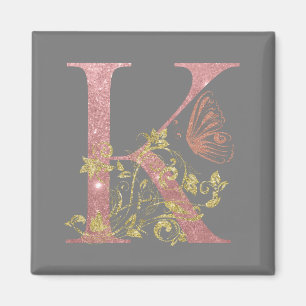 FINARE ROSA GLITTER BREV K MAGNET