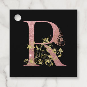 FINARE ROSA GLITTER BREV R GÅVOR ETIKETTER