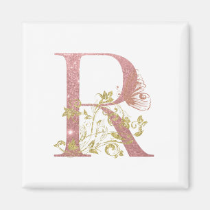 FINARE ROSA GLITTER BREV R MAGNET