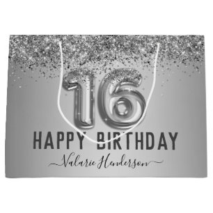 Finare Rosa Glitter Lycklig 16:e födelsedag