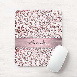 Finare Rosa Marble Glitter Personlig Musmatta