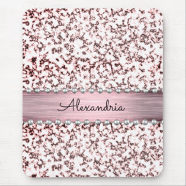 Finare Rosa  Marble Glitter Personlig Musmatta
