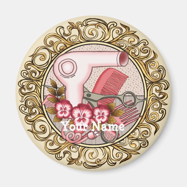 Finare Rosa Pansy Beautician Magnet (Framsidan)