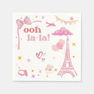 Finare Rosa Paris Eiffel Torn Party Pappersservett