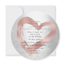 Finare Rosa ros Guld Heart Silver födelsedag