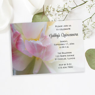 Finare Rosa Tulip Quinceanera-inbjudan Inbjudningar