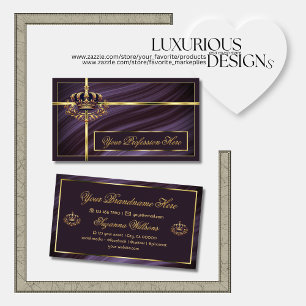Finare Royal Lila Guld Krona Sumptuous och Noble Visitkort