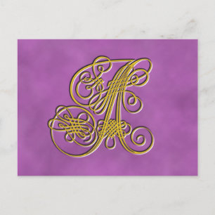 Finare Royal Monogram Brev A Vykort