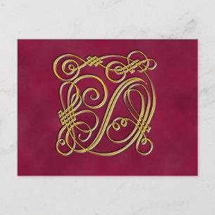 Finare Royal Monogram Brev D Vykort
