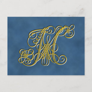 Finare Royal Monogram Brev M Vykort