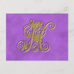 Finare Royal Monogram Brev N Vykort