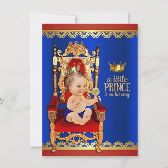 Finare Royal Prince Baby Shower Inbjudningar (Framsida)