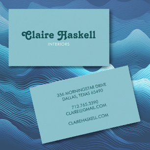 Finare Script Blue Teal Chic - minimalt Visitkort