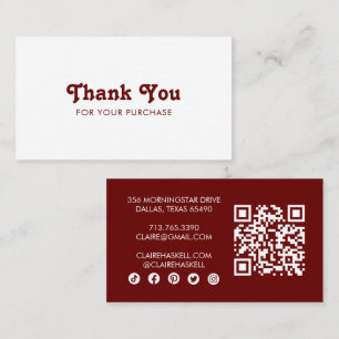 Finare Script Chic Vin Order Tack Minimal QR Visitkort