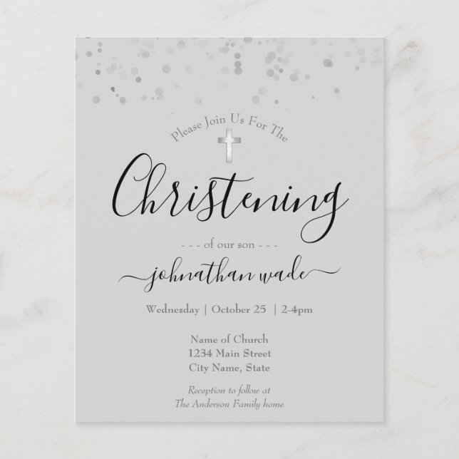 Finare Script Christening Flyer (Framsidan)
