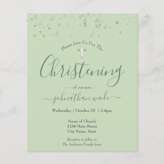 Finare Script Christening Flyer (Framsidan)