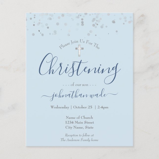 Finare Script Christening Flyer (Framsidan)
