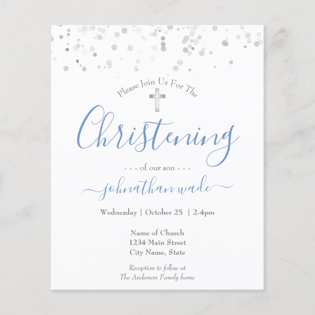Finare Script Christening Flyer (Framsidan)