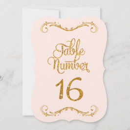 Finare Script Glitter Bordsnummer 16 Bröllop