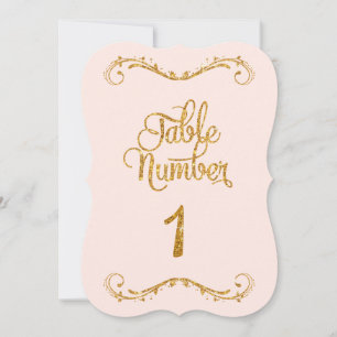 Finare Script Glitter Bordsnummer 1 Bröllop