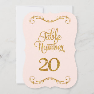 Finare Script Glitter Bordsnummer 20 Bröllop