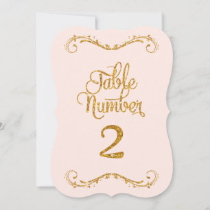 Finare Script Glitter Bordsnummer 2 Bröllop