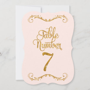 Finare Script Glitter Bordsnummer 7 Bröllop