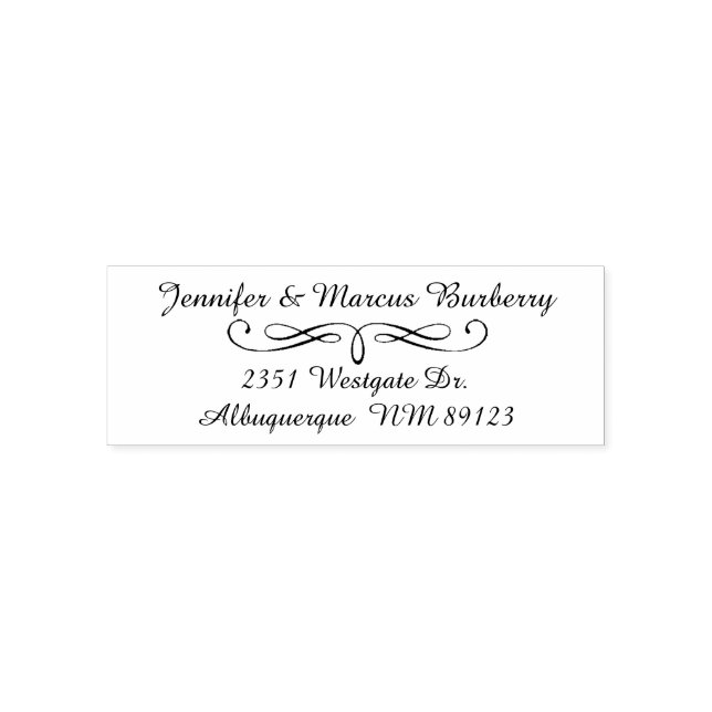 Finare Script Returadress Self Inking Frimärke Självfärgande Stämpel (Design)