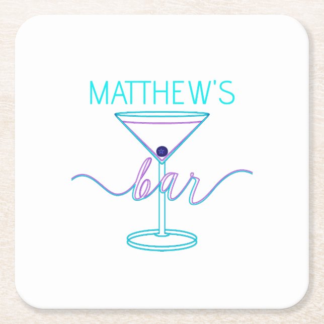 Finare Script Roligt Färg Roligt Pub Underlägg Papper Kvadrat (Framsidan)