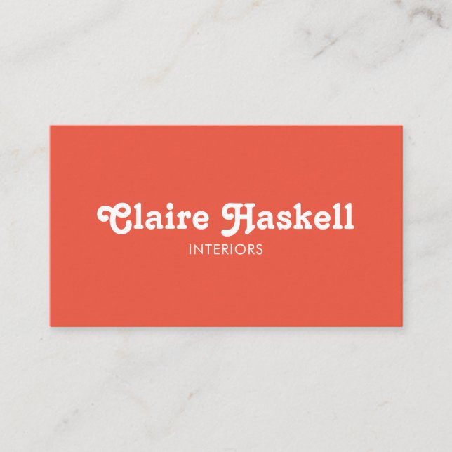 Finare Script Tomato Red Chic Minimal Social-ikone Visitkort (Framsida)
