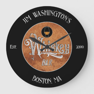 Finare Script Whiskey Pub Stor Klocka