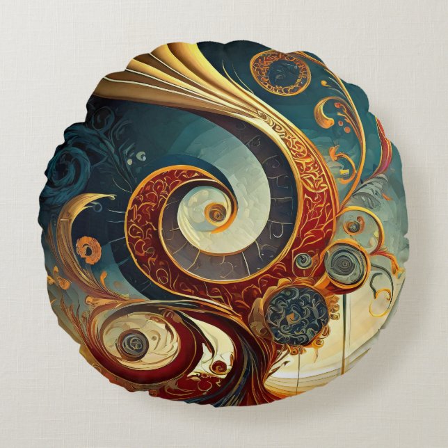 Finare senaste tematiska runda fyllning rund kudde (Framsidan)