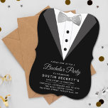 Finare Silver Foil Tuxedo Bachelor Party Inbjudningar<br><div class="desc">Fira i stil med trendigets inbjudningar. Utformningen är enkel att anpassa med din egen formulering och din familj och dina vänner kommer att bli glada när de tar emot dessa fantastiska inbjudningskort i party.</div>