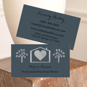 Finare Silver Heart Slate Real Gods Affärskort Visitkort