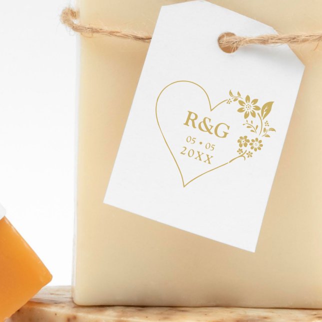 Finare Simple Initialer Bröllop Flower Garland Hea Stämpel (Skapare uppladdad)