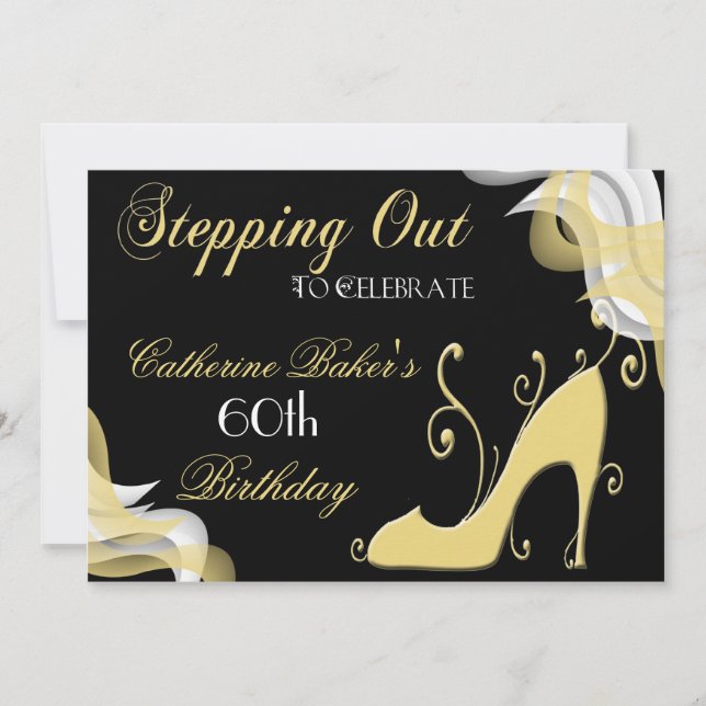 Finare skor den 60th födelsedagsfest inbjudan (Framsida)