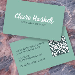 Finare-skript, mjuk, sommarminimalistisk modern QR Visitkort