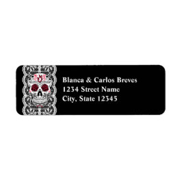 Finare Snöre Sugar Skull-Returetiketter Returadress Etikett