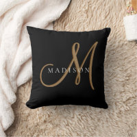 Finare Snyggt Black och Guld Monogram-skript