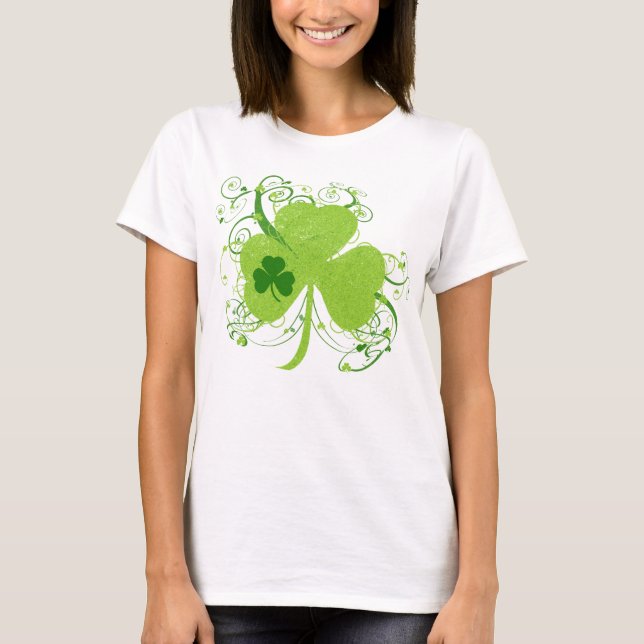 Finare St patricks day Shamrock T Shirt (Framsida)