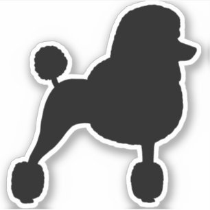 Finare Standard Pudel Hund Silhouette Vinyl Sticke Klistermärken