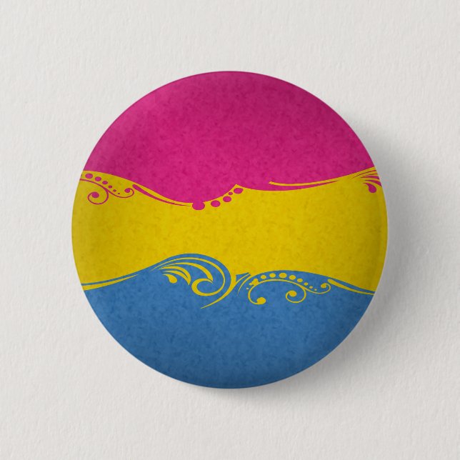 Finare svepte och wirled Pansexual Pride Flagga Knapp (Framsida)