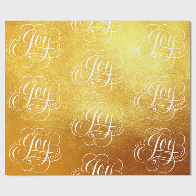 Finare Swirly Joy Gold Foil Lettering Calligraphy Presentpapper (Platt)