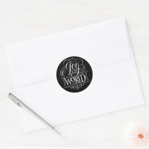 Finare Swirly Joy jul Calligraphy Lettering Runt Klistermärke