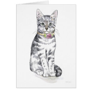 Finare Tabby katt Hälsningskort