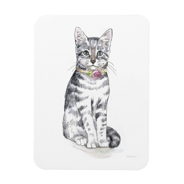 Finare Tabby katt Magnet (Vertikal)